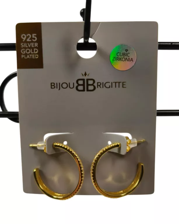 ELEGANCKIE SREBRNE KOLCZYKI SREBRO POZŁACANE PRÓBA 925  4049077847879