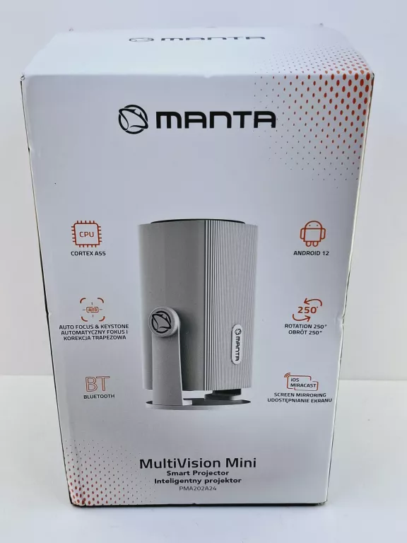 PROJEKTOR PRZENOŚNY MANTA MULTIVISION MINI PORTABLE PMA202A24 ANDROID HDMI