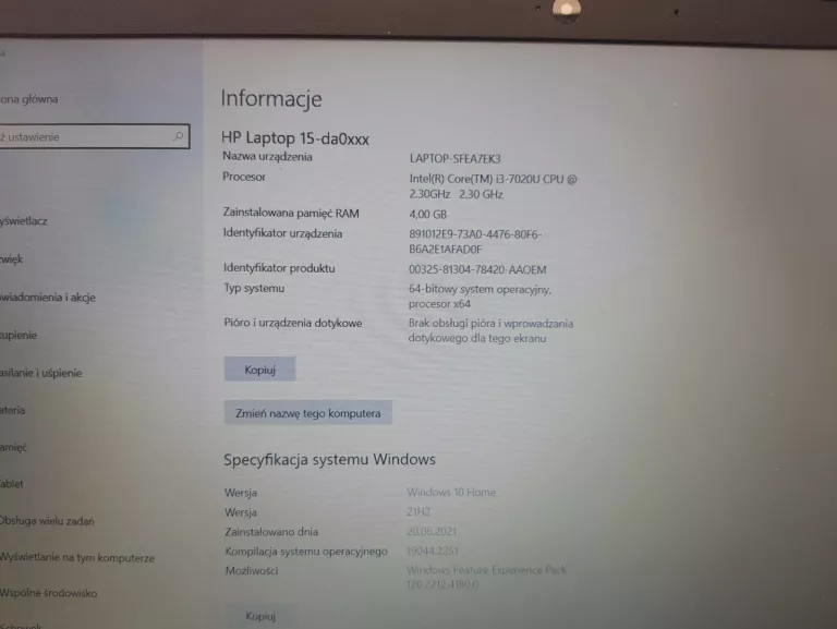 LAPTOP HP 15-DA0001NW I3 4GB 1TB