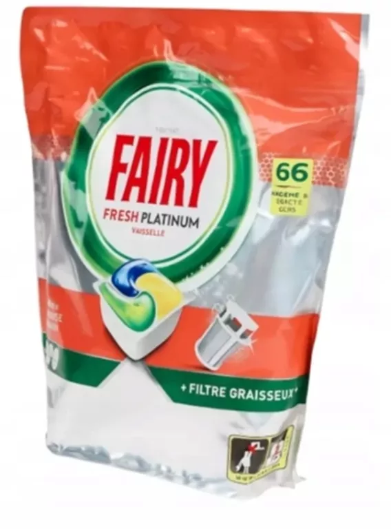 KAPSULKI DO ZMYWARKI FAIRY FRESH PLATINUM VAISSELLE 66 SZTUK