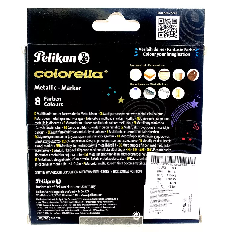 MARKERY PELIKAN COLORELLA METALLIC 8SZT.