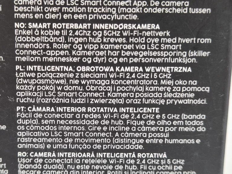KAMERA OBROTOWA MONITORING LSC SMART CONNECT WEWNĘTRZNA 1296P HD