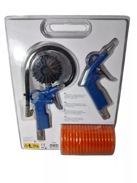 ZESTAW PISTOLET DO POMPOWANIA I PRZEDMUCHIWANIA + PRZEWÓD CIŚNIENIOWY