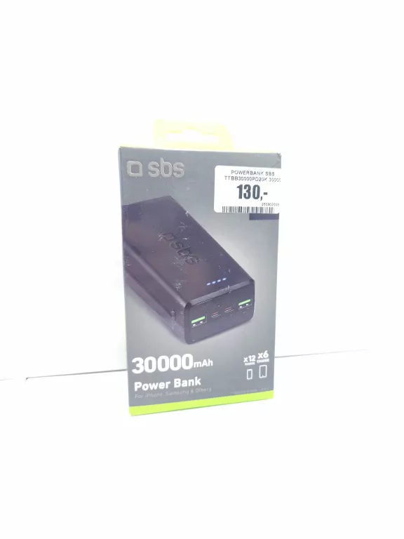 POWERBANK SBS TTBB30000PD20K 30000 MAH 2 X USB-C 2 X USB-A