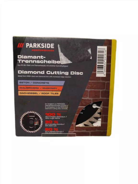 PARKSIDE PERFORMANCE TARCZA DIAMENTOWA TURBO O125MM DO BETONU, MURU, PŁYTE