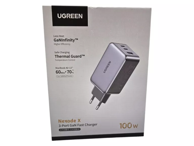 UGREEN NEXODE X USB-C ZASILACZ ŁADOWARKA 100W 3-PORTOWY SZYBKIE ŁADOWANIE
