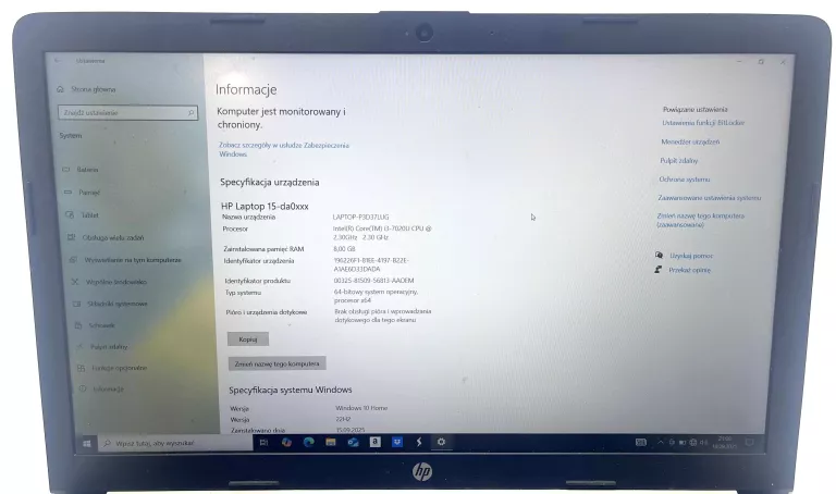 LAPTOP HP NOTEBOOK 15-DA 15,6" INTEL CORE I3 7TH
