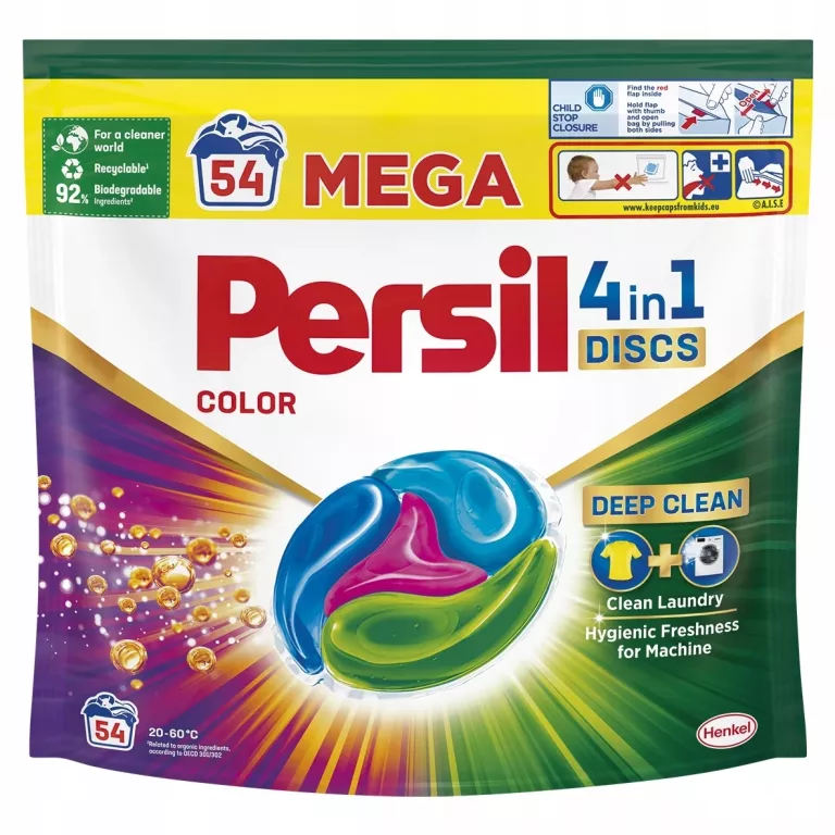 ORYGINALNE KAPSUŁKI DO PRANIA PERSIL COLOR 4 IN 1 DISCS DEEP CLEAN 54SZT.