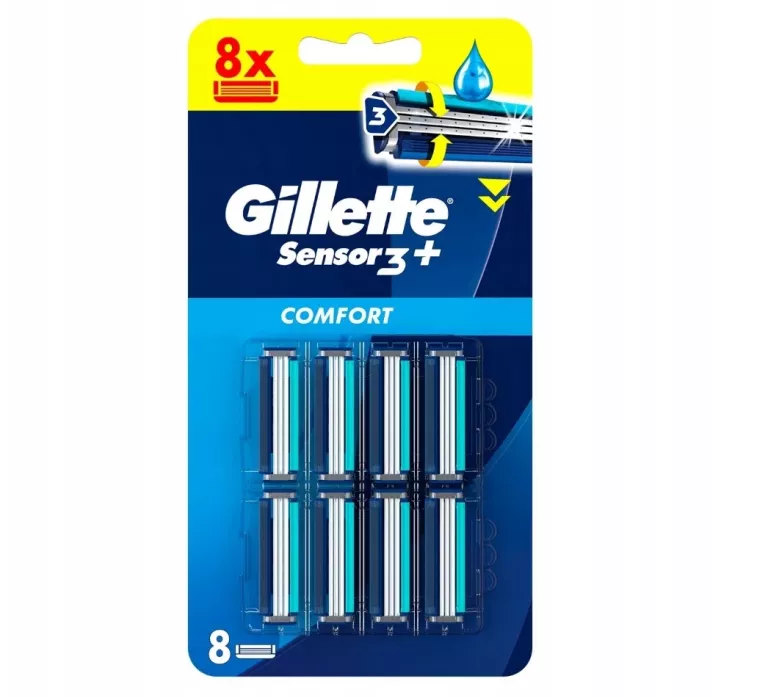 GILLETTE SENSOR3 OSTRZA WYMIENNE DO MASZYNKI DO GOLENIA, 8 SZTUKI