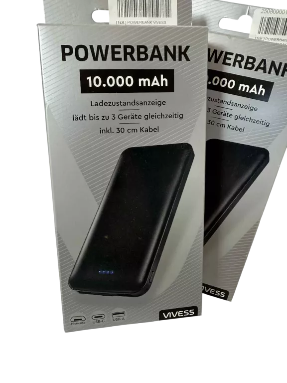 POWERBANK VIVESS 10.000MAH ZAPAKOWANY