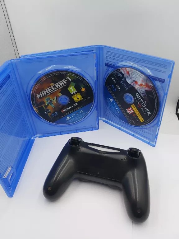 PAD DO PS4 CZARNY +2 GRY WIEDŹMIN/MINECRAFT