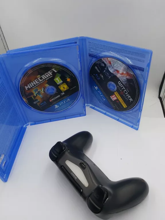 PAD DO PS4 CZARNY +2 GRY WIEDŹMIN/MINECRAFT