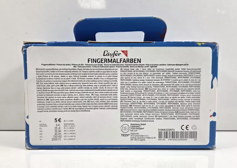 FARBKI DO MALOWANIA RĘKAMI LAUFER 6X60ML