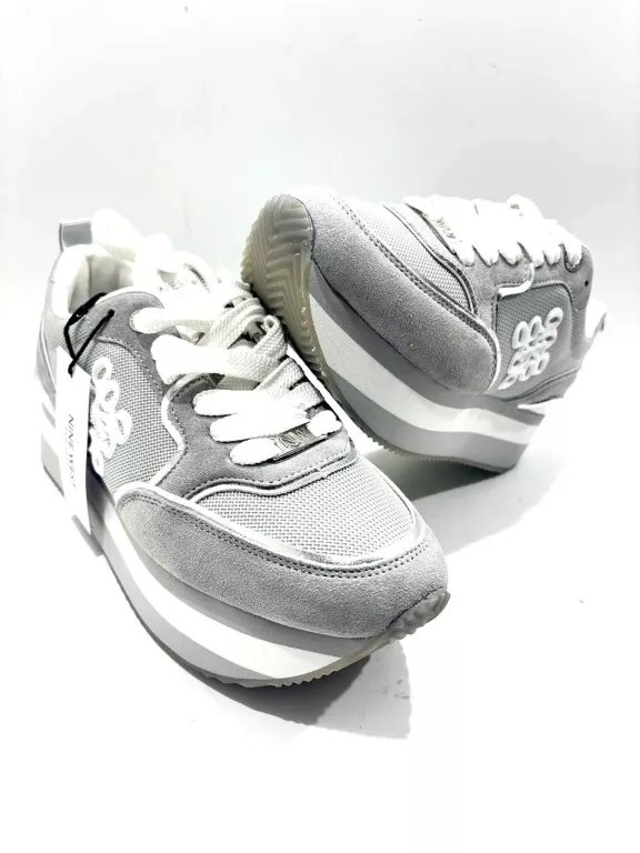 BUTY NA PLATFORMIE NINE WEST SILVER ROZM. 38