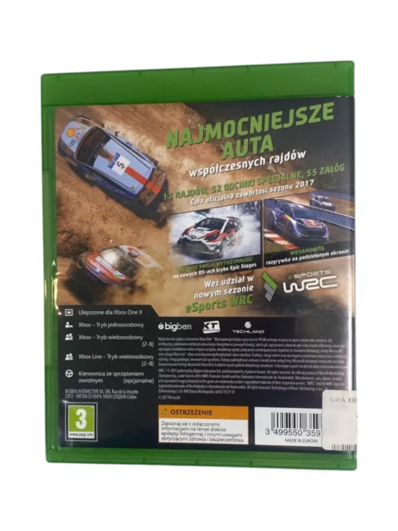 GRA NA XBOX ONE WRC 7 THE OFFICIAL GAME