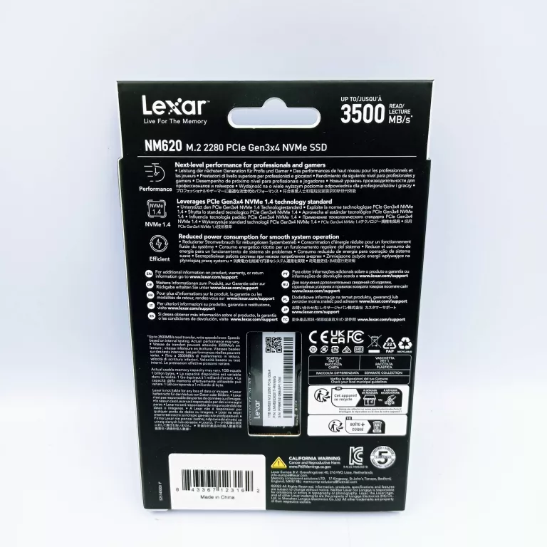 DYSK SSD LEXAR NM620 1TB NVME M.2 3500/3000MB/S
