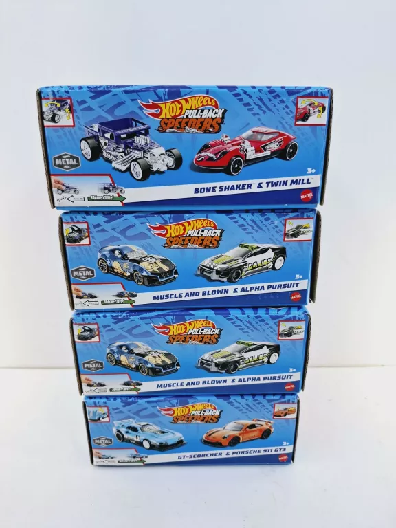SAMOCHODZIKI HOT WHEELS PULL-BACK SPEEDERS 2PACK