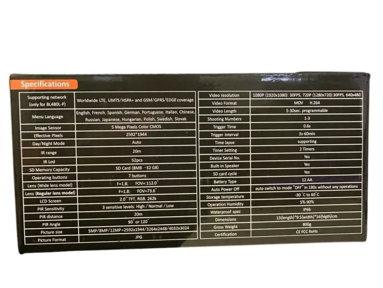 FOTOPUŁAPKA BL480 KAMERA LEŚNA FULL HD