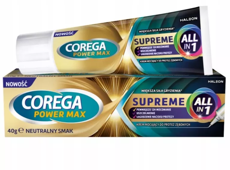COREGA POWER MAX SUPREME ALL IN 1 KREM MOCUJĄCY DO PROTEZ ZĘBOWYCH 40 G