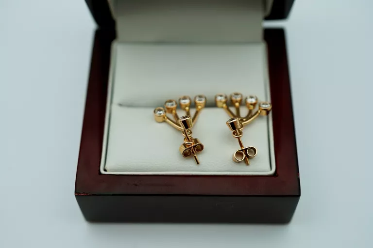 ŚLICZNE ZŁOTE KOLCZYKI PR585 14K  GR.3.43