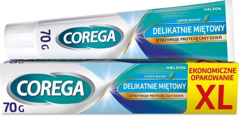COREGA KREM MOCUJĄCY DO PROTEZ ZĘBOWYCH SUPER MOCNY DELIKATNIE MIĘTOWY, 70