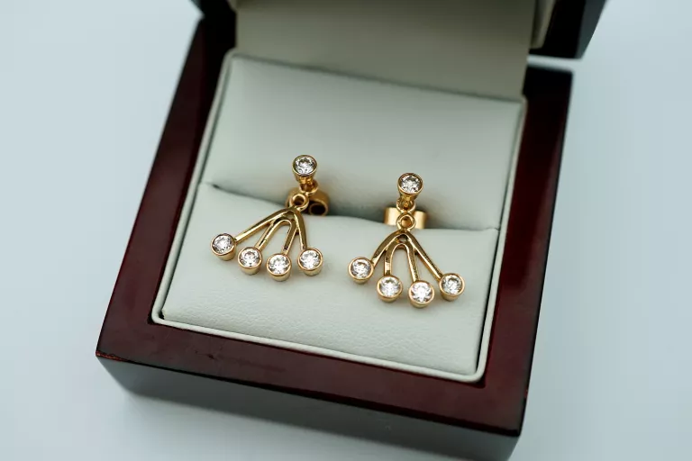 ŚLICZNE ZŁOTE KOLCZYKI PR585 14K  GR.3.43