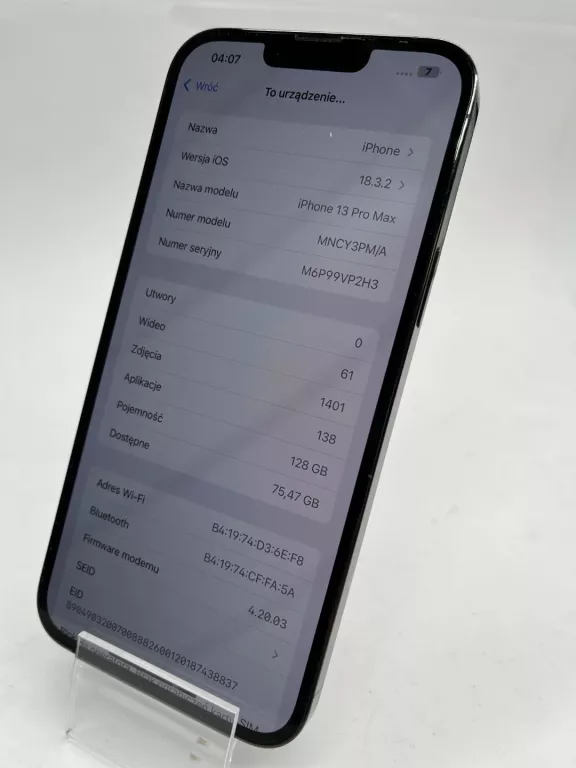 TELEFON APPLE IPHONE 13 PRO MAX 128GB ŁADNY EKRAN BEZ RYS
