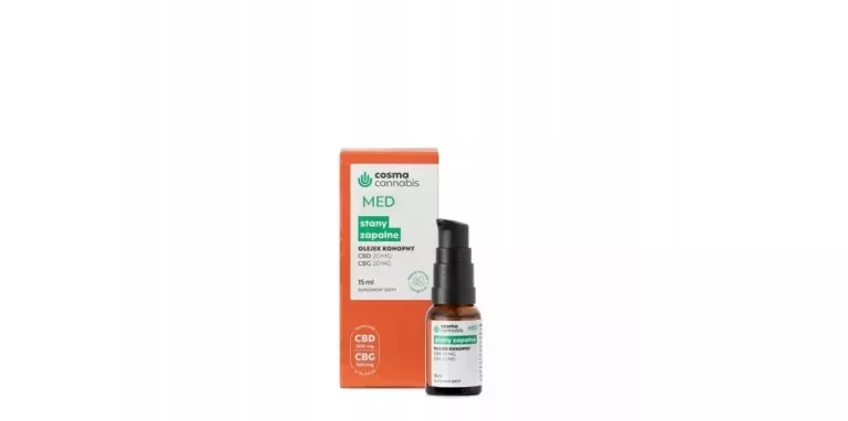 COSMA CANNABIS MED STANY ZAPALNE CBD CBG OLEJEK 15ML. 11/2026R.