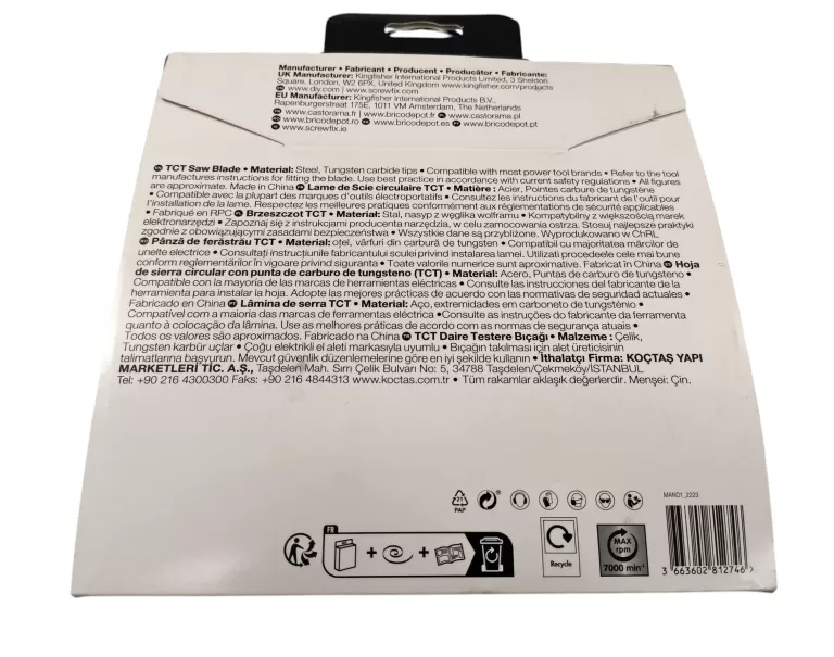 TARCZA DO ALUMINIUM ERBAUER SCT63040 216X30MM