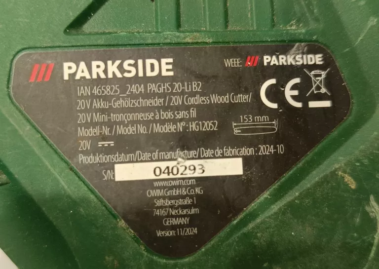 AKUMULATOROWA PILARKA PARKSIDE PAGHS 20-LI B2