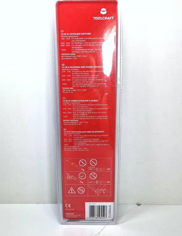 TOOLCRAFT LUTOWNICA Z REGULACJĄ MOCY 15-30W 230V
