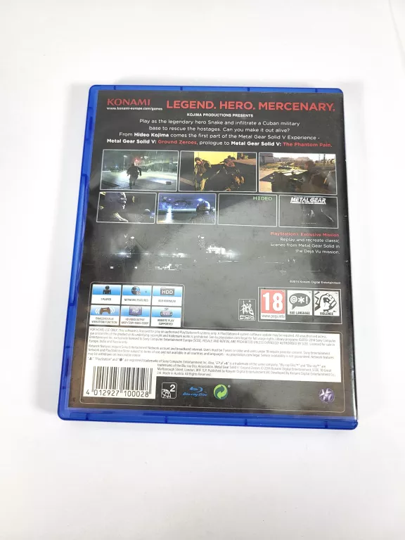 GRA MGS V GROUND ZEROS PS4