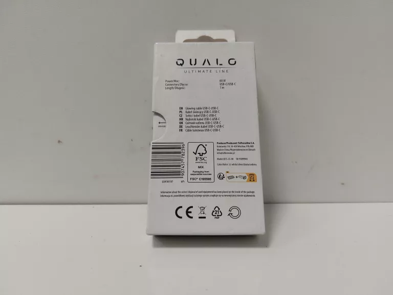 QUALO KABEL USB-C USB-C SZYBKIE ŁADOWANIE ŚWIECĄCY RGB KOLOROWY DO TELEFON