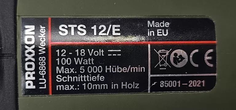 WYRZYNARKA PRECYZYJNA PROXXON NO.28534 STS 12/E +  PROXXON NG 2/S