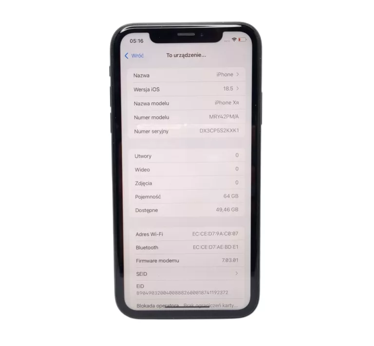 IPHONE XR 64GB /3GB/64GB /KONDYCJA 84%