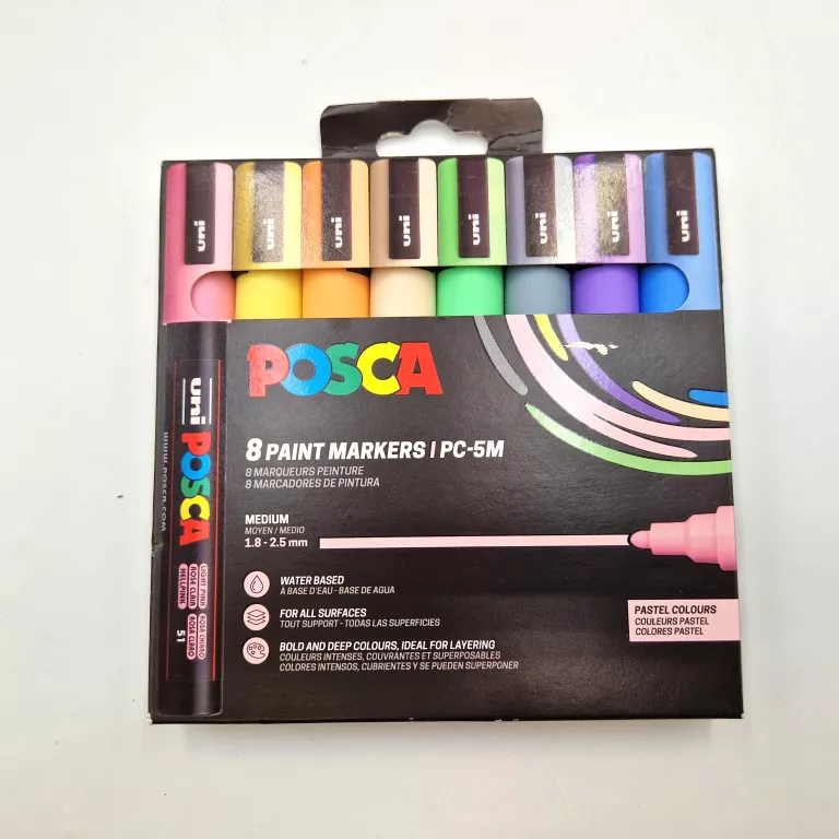 POSCA ZESTAW MARKERÓW 8SZT PASTELOWE MEDIUM