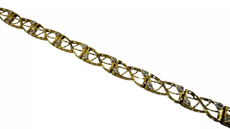 ZŁOTA BRANSOLETKA AŻUROWA SEGMENTOWANA 20CM PRÓBA 585 3,73G 20 CM