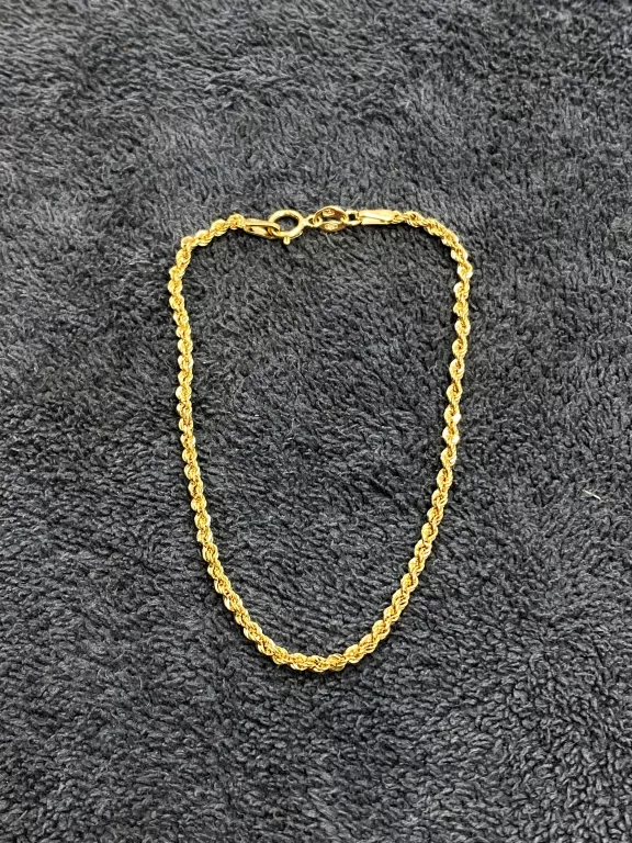 ZŁOTA BRANSOLETKA SPLOT: KORDEL - 585 14K R.18,5 1,15G