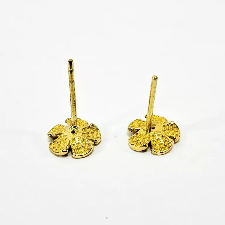 NIENOSZONE ZLOTE KOLCZYKI KWIATKI Z CYRKONIĄ 585 1,38G 0,8CM
