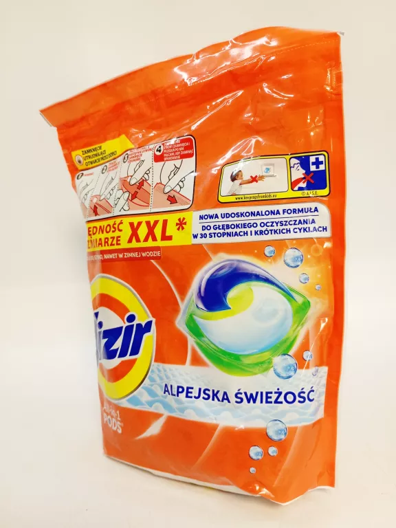 VIZIR KAPSUŁKI DO PRANIA TKANIN BIAŁYCH (44 PRANIA) ALPEJSKA ŚWIEŻOŚĆ XXL