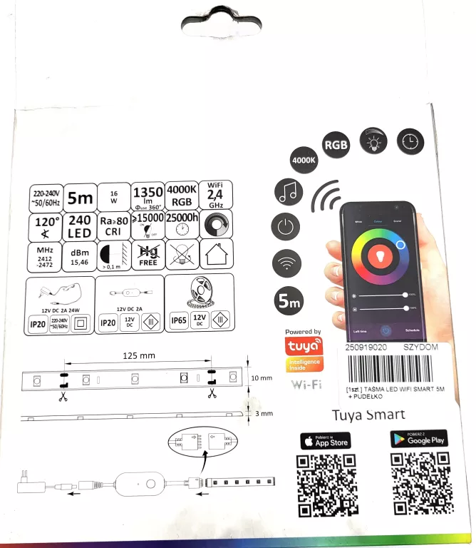 TAŚMA LED WIFI SMART 5M + PUDEŁKO
