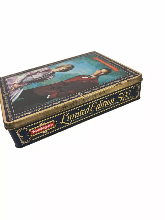 WADDINGTONS PRINCE & PRINCESS OF WALES LIMITED ED 500 PC PUZZLE TIN VINTAG