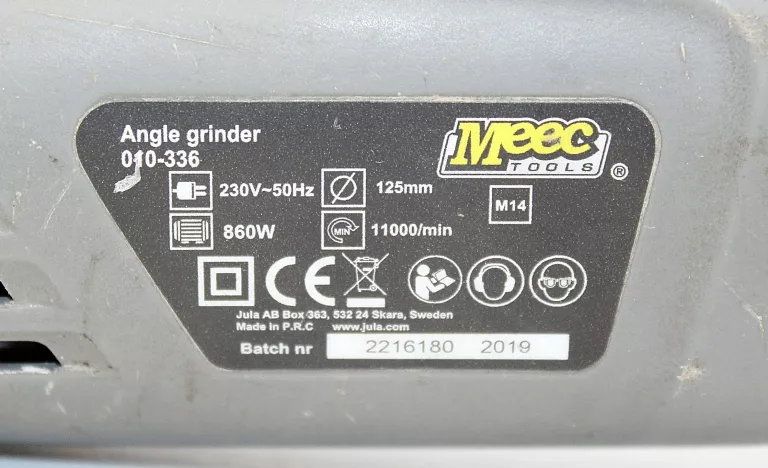 SZLIFIERKA KĄTOWA MEEC TOOLS 010-336 860W