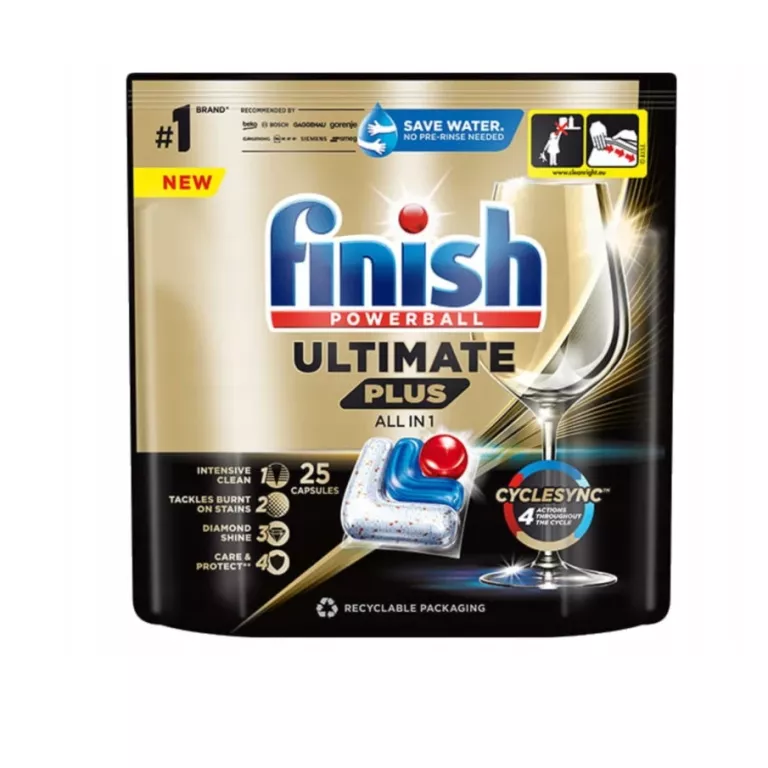 FINISH POWERBALL ULTIMATE PLUS KAPSUŁKI DO ZMYWARKI ALL IN ONE 25 SZTUK