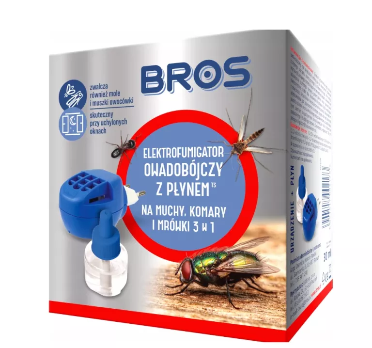 ELEKTRO FUMIGATOR NA KOMARY MUCHY MRÓWKI 3 W 1 BROS