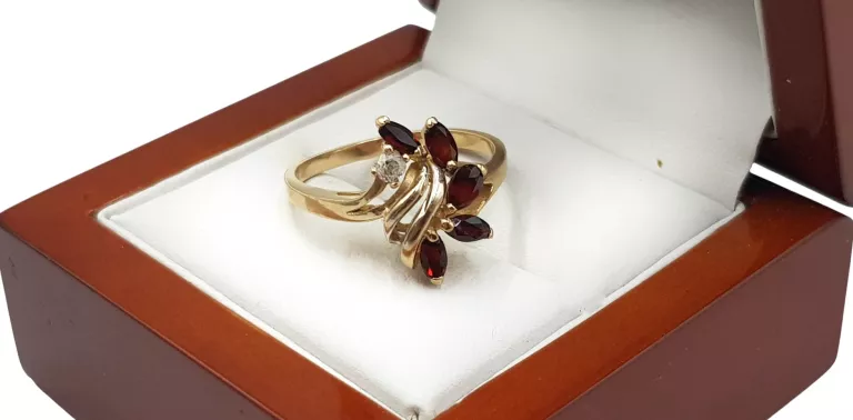 PIĘKNY ELEGANCJI ZŁOTY PIERŚCIONEK Z RÓŻOWEGO ZŁOTA PR:583 W:3,73G R:19