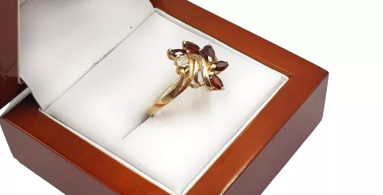 PIĘKNY ELEGANCJI ZŁOTY PIERŚCIONEK Z RÓŻOWEGO ZŁOTA PR:583 W:3,73G R:19