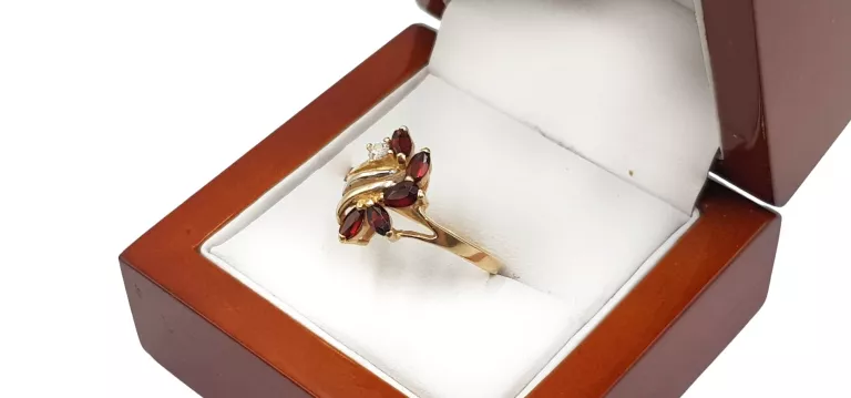 PIĘKNY ELEGANCJI ZŁOTY PIERŚCIONEK Z RÓŻOWEGO ZŁOTA PR:583 W:3,73G R:19