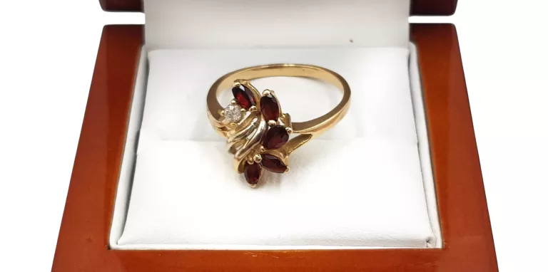 PIĘKNY ELEGANCJI ZŁOTY PIERŚCIONEK Z RÓŻOWEGO ZŁOTA PR:583 W:3,73G R:19
