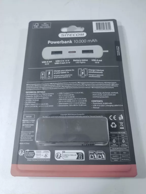 POWERBANK 10.000 MAH SITECOM